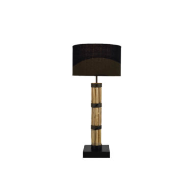 Lampe de table en bois flotté HOLLY, version Noir