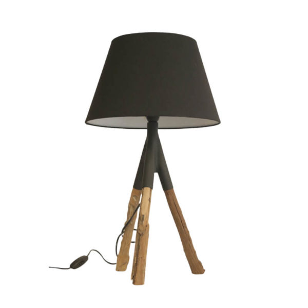 Lampe de table trépied en bois TRIA